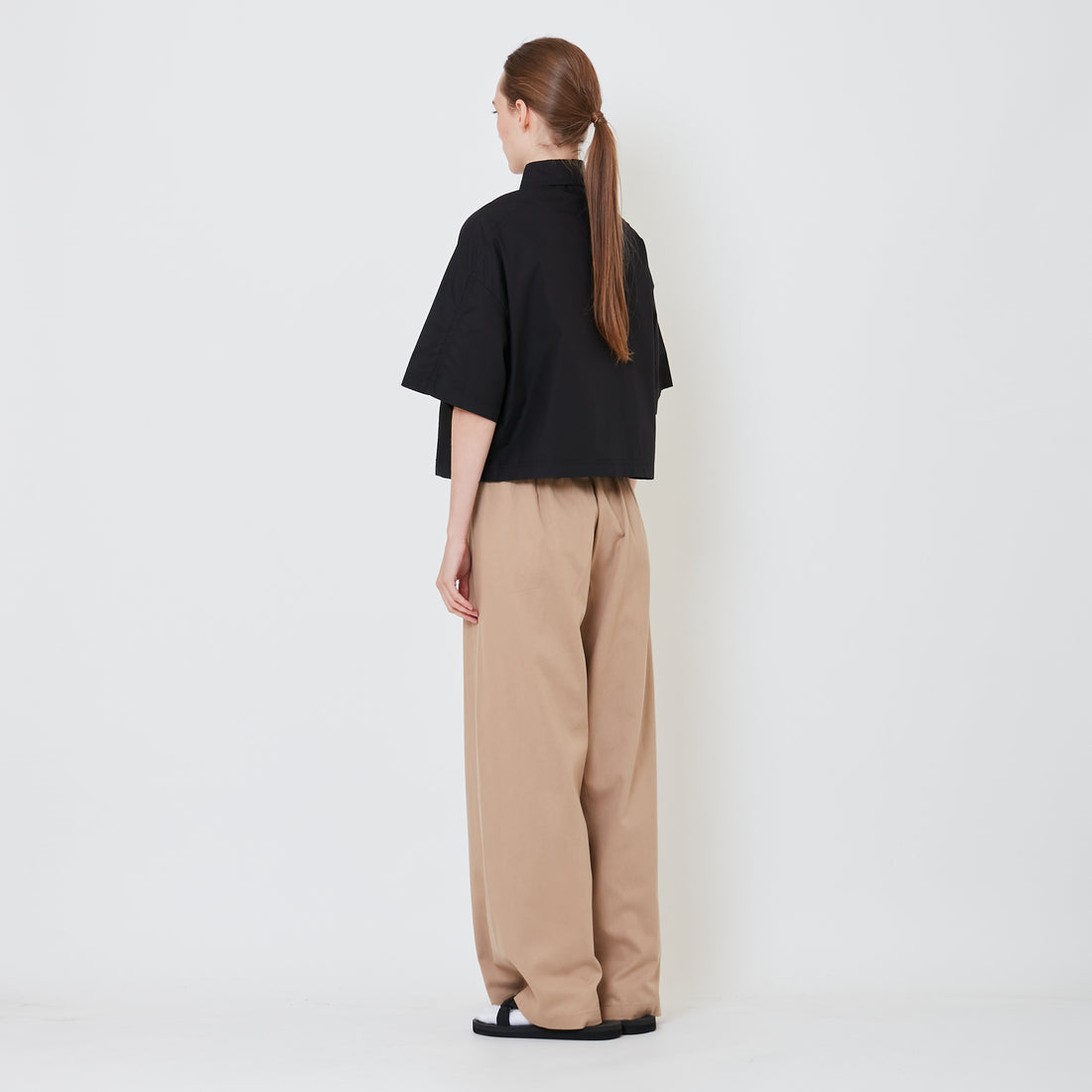 Women Elastic Waist Long Pants - Khaki - SW2410178A