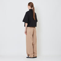 Women Elastic Waist Long Pants - Khaki - SW2410178A