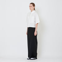 Women Elastic Waist Long Pants - Black - SW2410178B