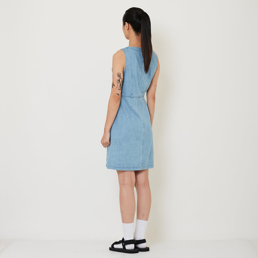 Women Denim Dress - Light Blue - SW2410179A