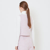 Women Tweed Vest - Pink - SW2410182A