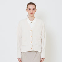 Women Textured Knit Cardigan - Off White - SW2411196A