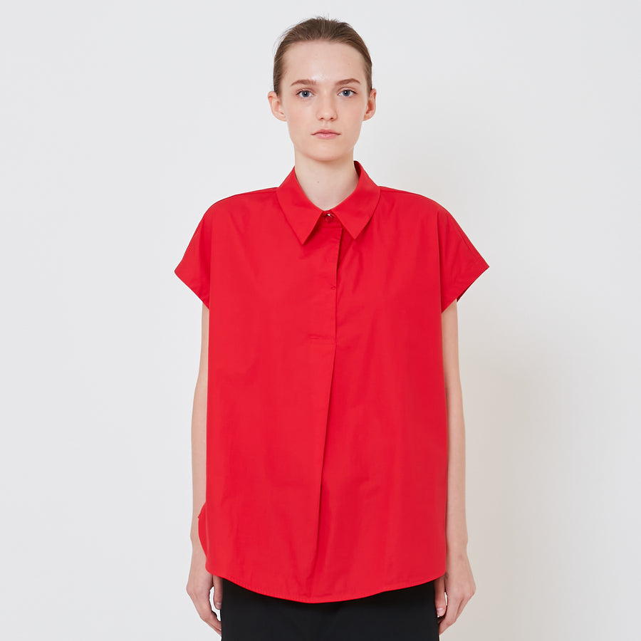 Women Poplin Blouse - Red - SW2411197B