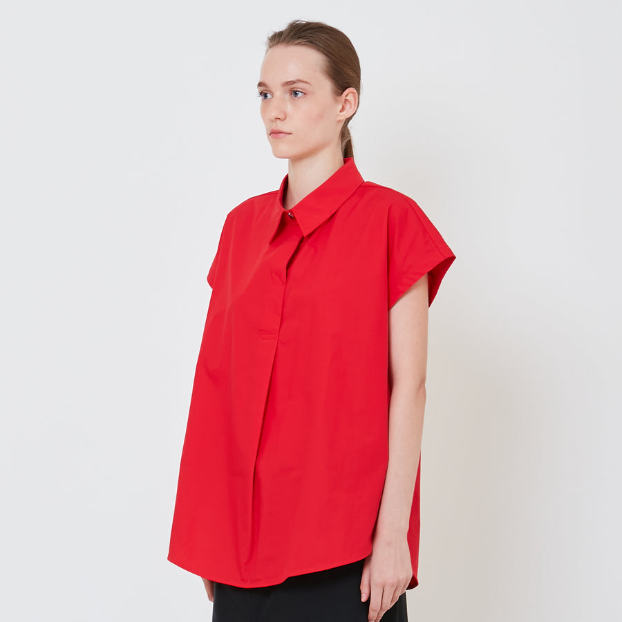 Women Poplin Blouse - Red - SW2411197B