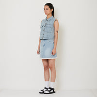 Women Denim Skirt - Light Blue - SW2411206A