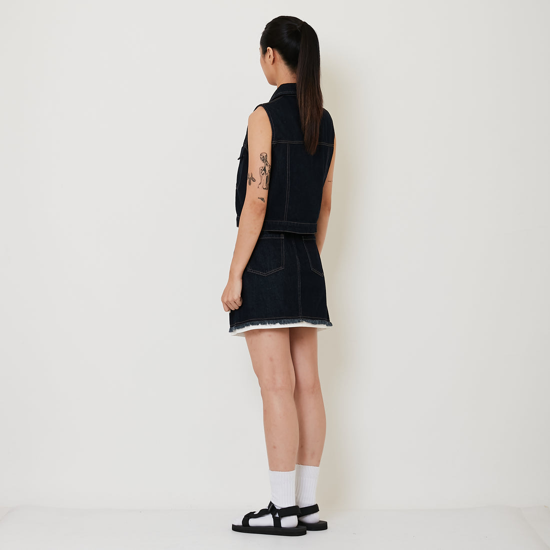 Women Denim Skirt - Navy - SW2411206B