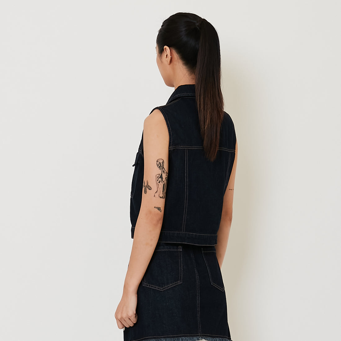 Women Denim Vest - Navy - SW2411207B