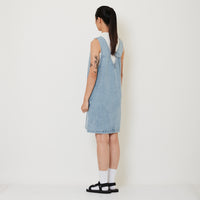 Women V-neck Denim Dress - Light Blue - SW2411208A