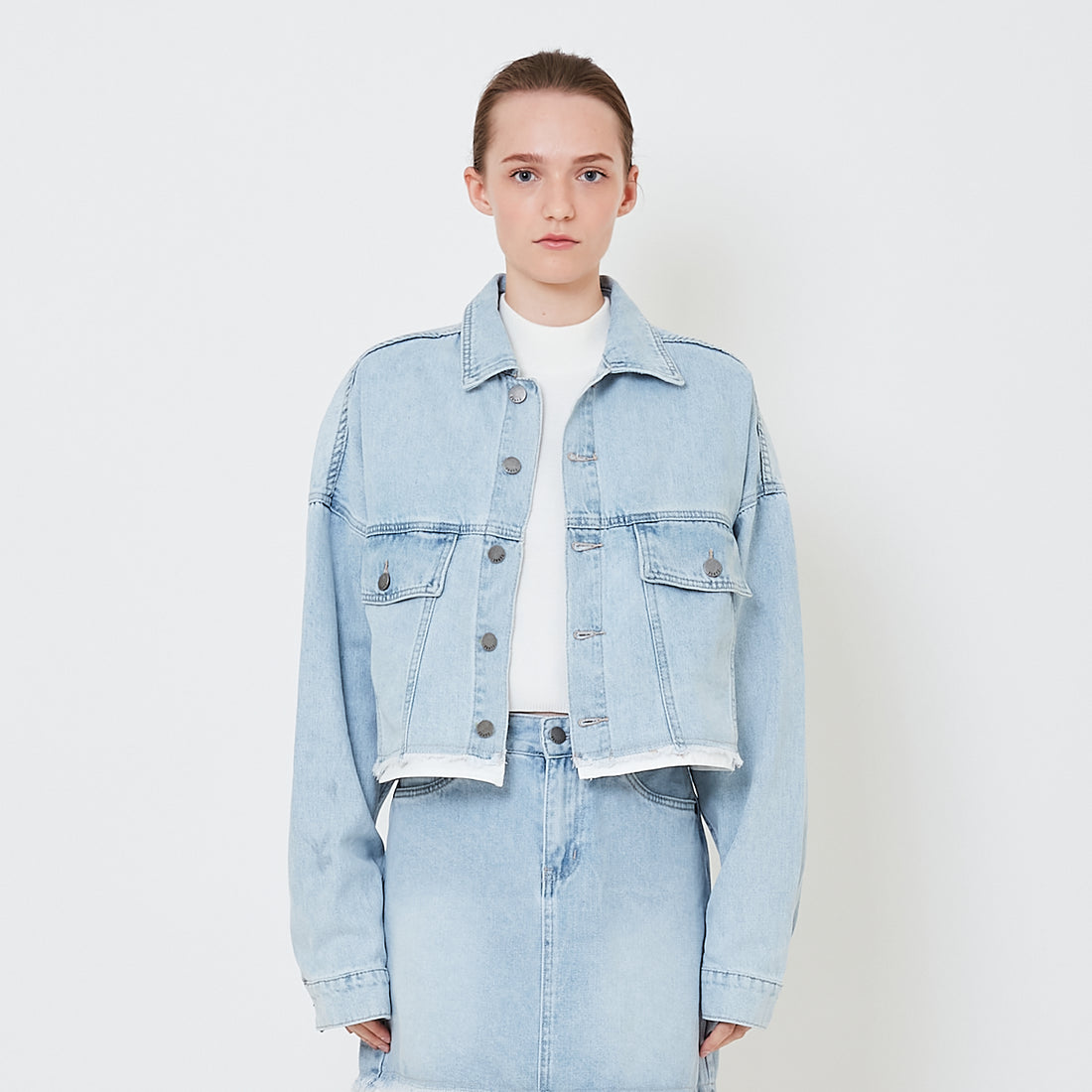 Women Denim Jacket - Light Blue - SW2411209A