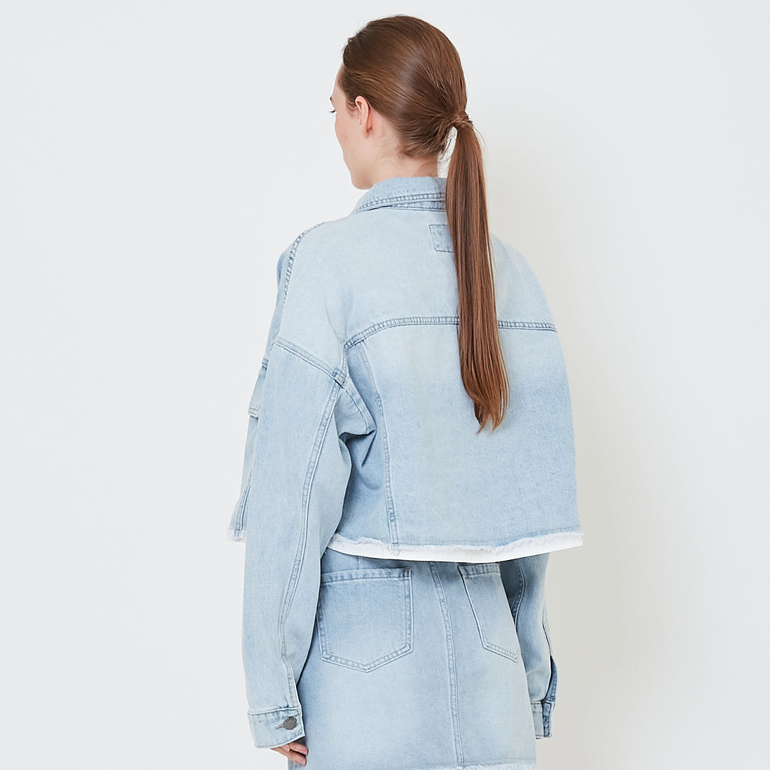 Women Denim Jacket - Light Blue - SW2411209A