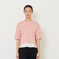 Women Oversized Combined Top - Dusty Pink - SW2412217A