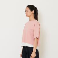 Women Oversized Combined Top - Dusty Pink - SW2412217A