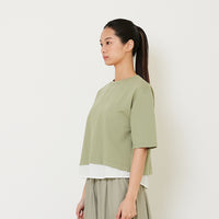 Women Oversized Combined Top - Green - SW2412217C