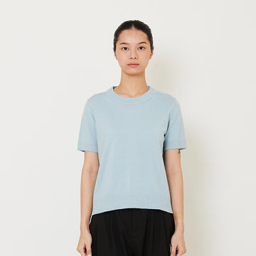 Women Knit Top - Sky Blue - SW2412222B