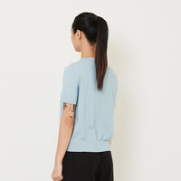 Women Knit Top - Sky Blue - SW2412222B