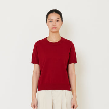 Women Knit Top - Dark Red - SW2412222C