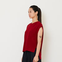 Women Knit Top - Dark Red - SW2412223C