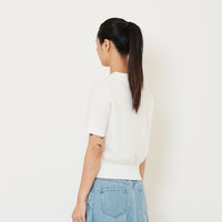 Women Knit Polo Top - Off White - SW2412224A