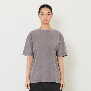 Women Faded Effect Oversized Top - Grey - SW2412228B