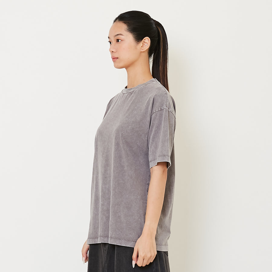 Women Faded Effect Oversized Top - Grey - SW2412228B