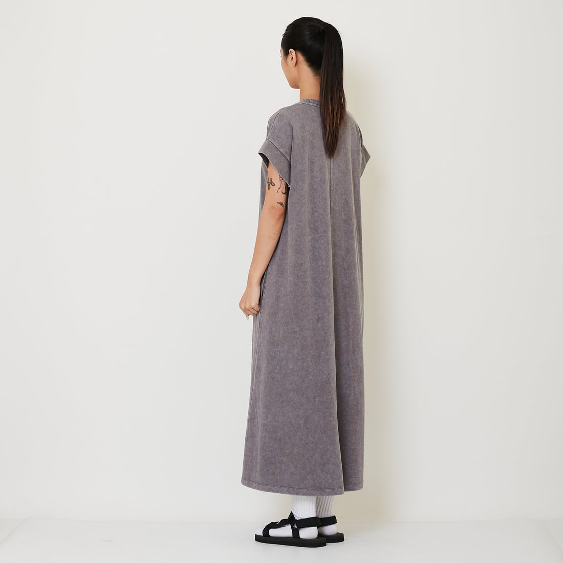 Women Faded Effect Maxi Dress - Grey - SW2412232A