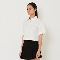 Women Boxy Polo Top - Off White - SW2412234A