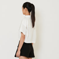 Women Boxy Polo Top - Off White - SW2412234A