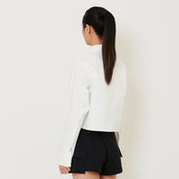 Women Cropped Shirt - Off White - SW2412239A