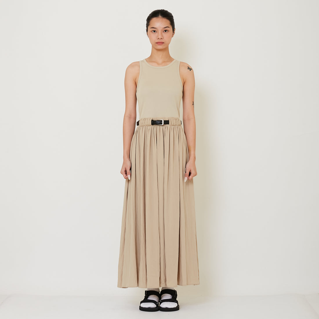 Women Combined Maxi Dress - Khaki - SW2412243A