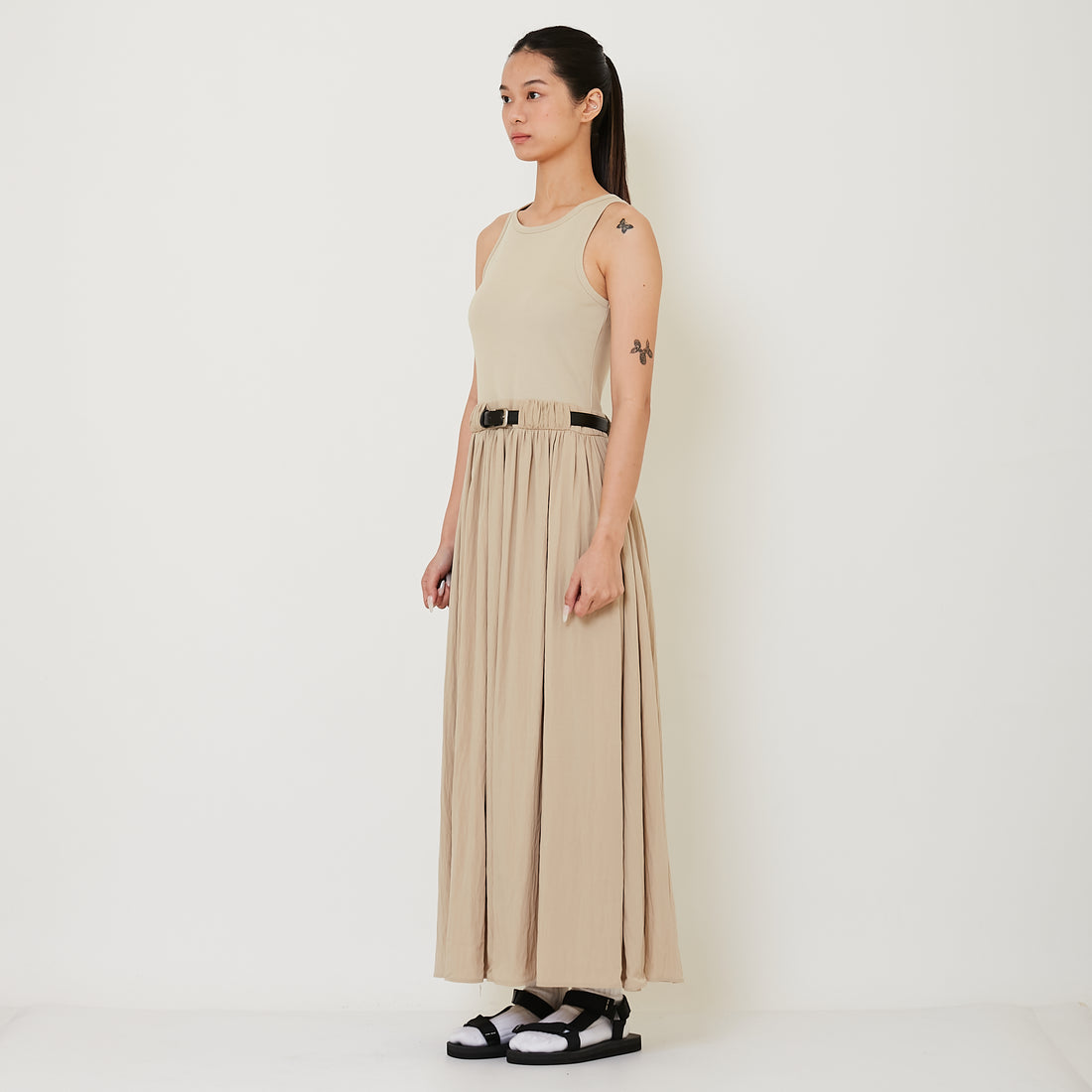 Women Combined Maxi Dress - Khaki - SW2412243A