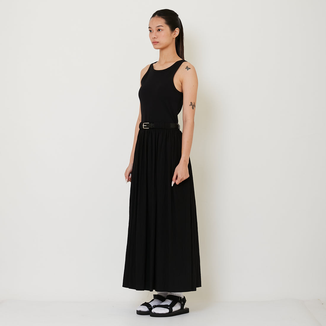 Women Combined Maxi Dress - Black - SW2412243B