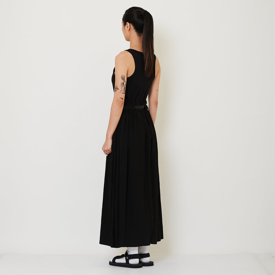 Women Combined Maxi Dress - Black - SW2412243B