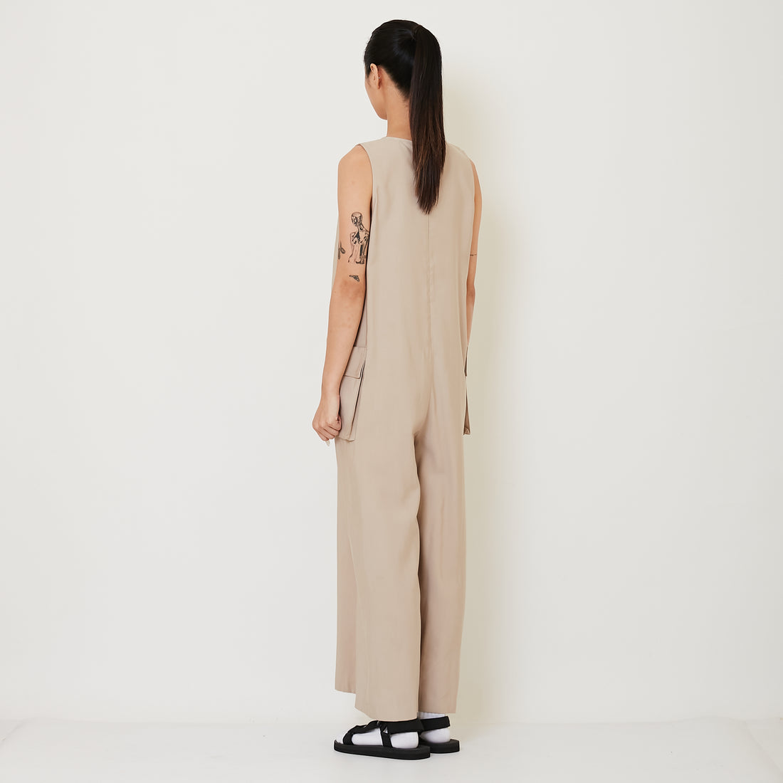 Women Cargo Jumpsuit - Khaki - SW2412244A