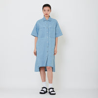 Women Denim Midi Dress - Light Blue - SW2501028A