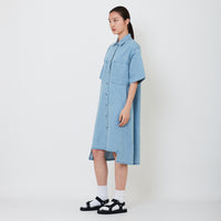 Women Denim Midi Dress - Light Blue - SW2501028A