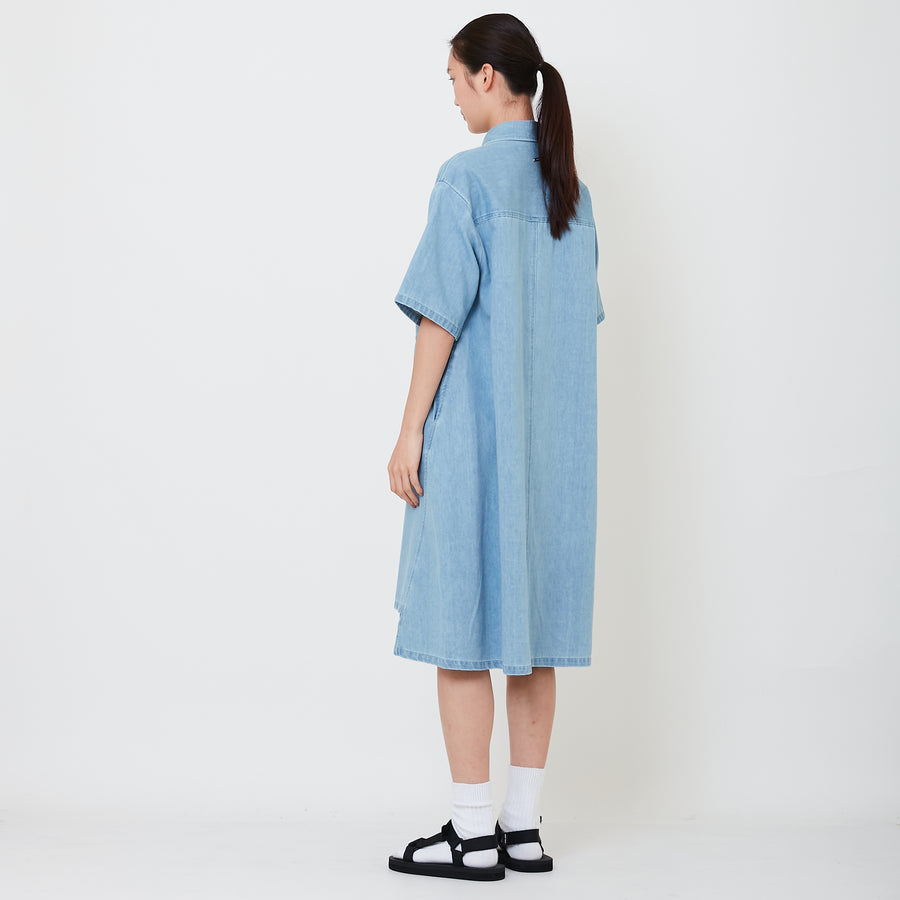 Women Denim Midi Dress - Light Blue - SW2501028A