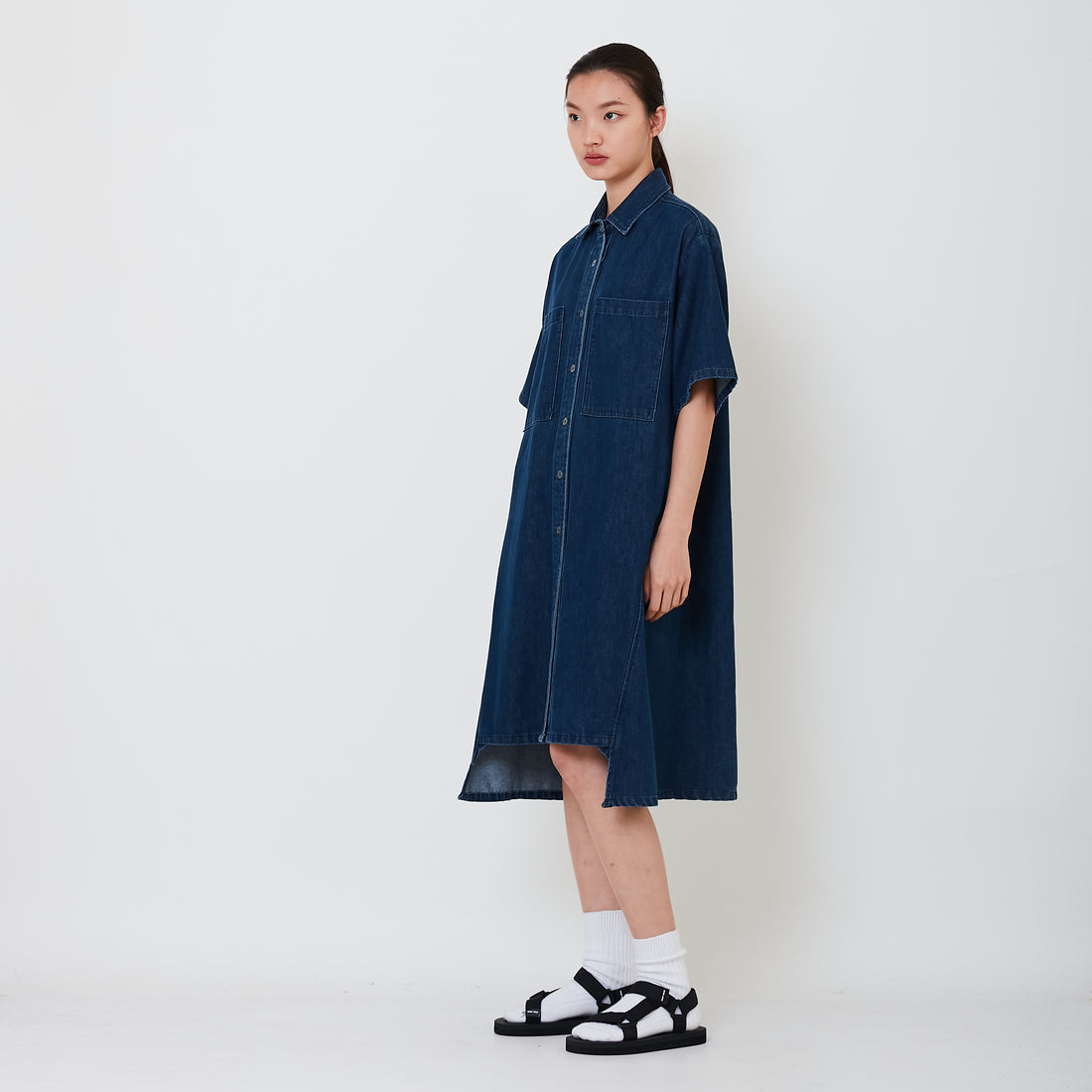 Women Denim Midi Dress - Navy - SW2501028B