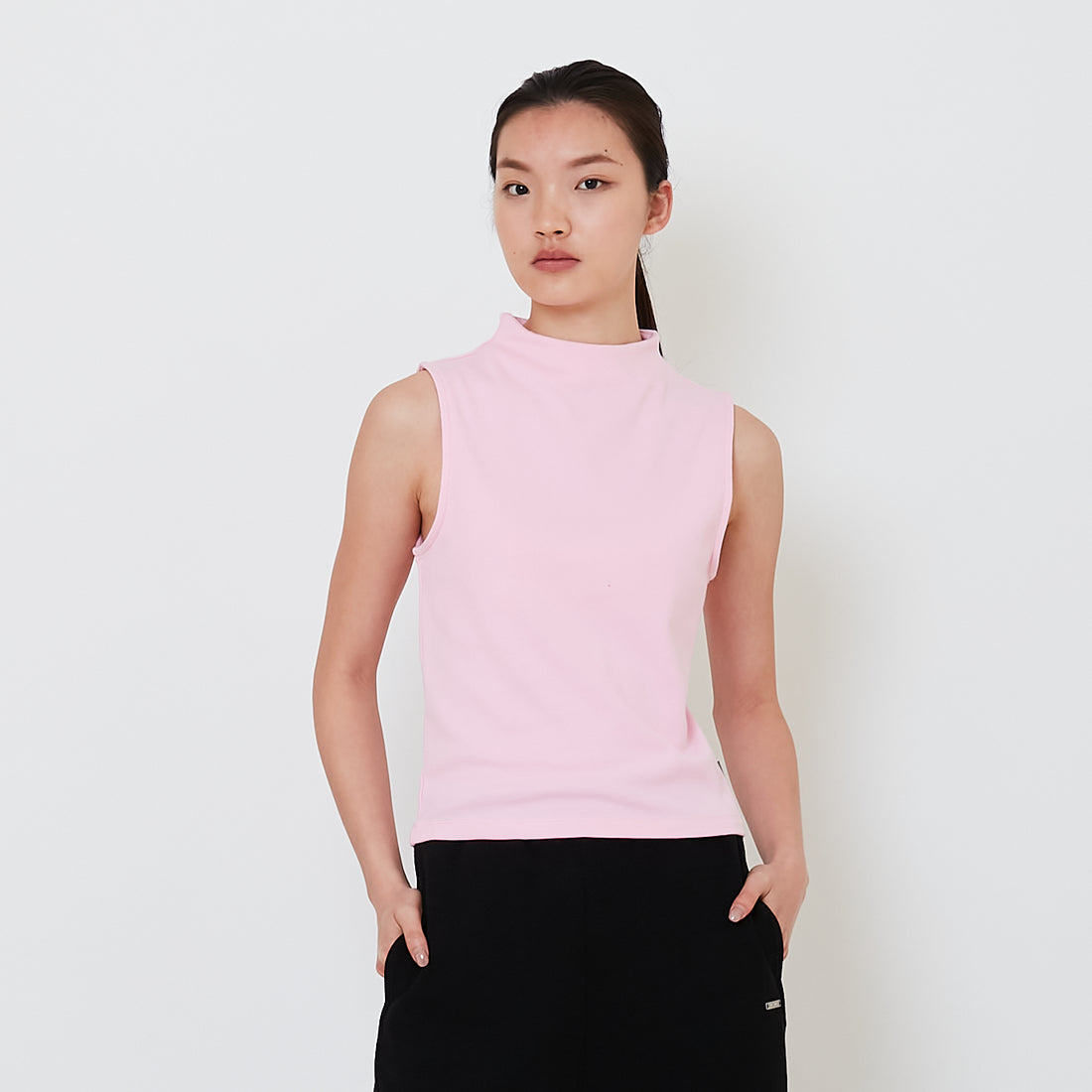 Women Mock Neck Top - Pink - SW2502031B