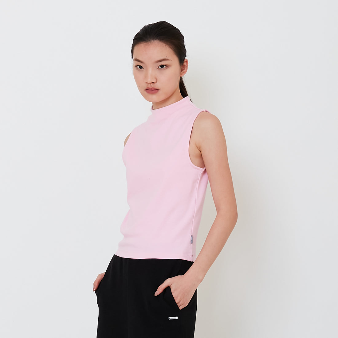 Women Mock Neck Top - Pink - SW2502031B