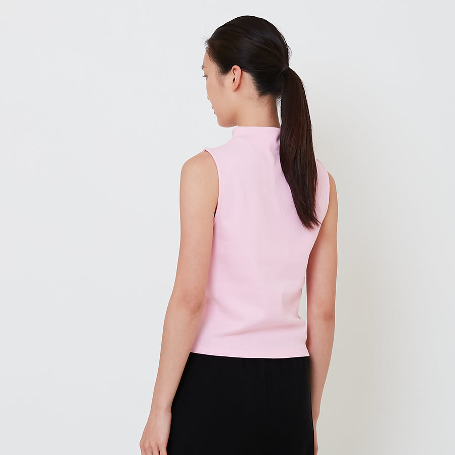 Women Mock Neck Top - Pink - SW2502031B