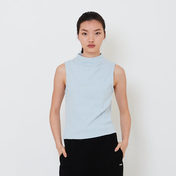 Women Mock Neck Top - Light Blue - SW2502031C