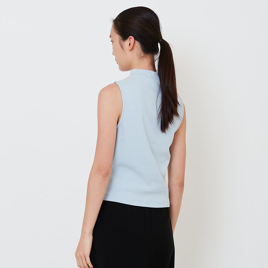 Women Mock Neck Top - Light Blue - SW2502031C