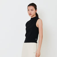 Women Mock Neck Top - Black - SW2502031D