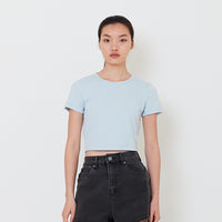 Women Cropped Top - Light Blue - SW2502032B