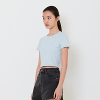 Women Cropped Top - Light Blue - SW2502032B