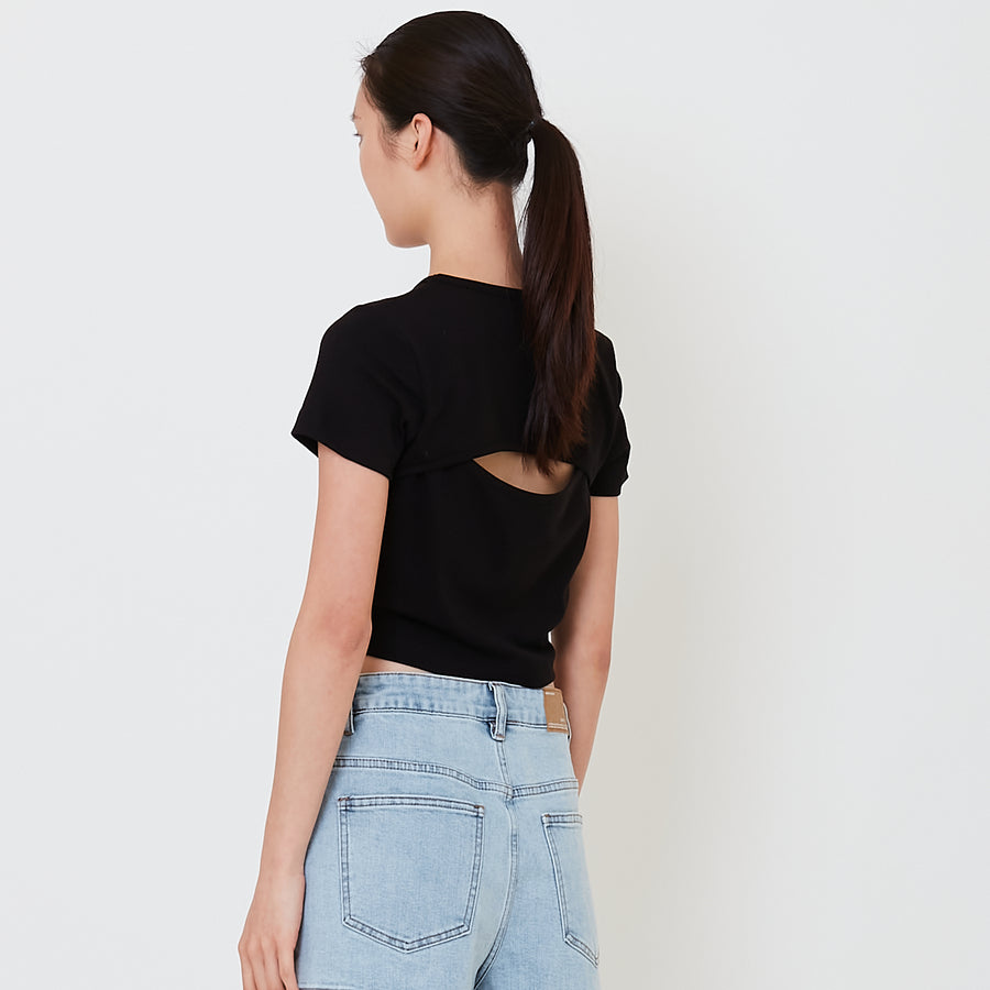 Women Cropped Top - Black - SW2502032D