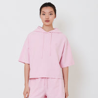 Women Embroidery Terry Hoodie - Pink - SW2502036B