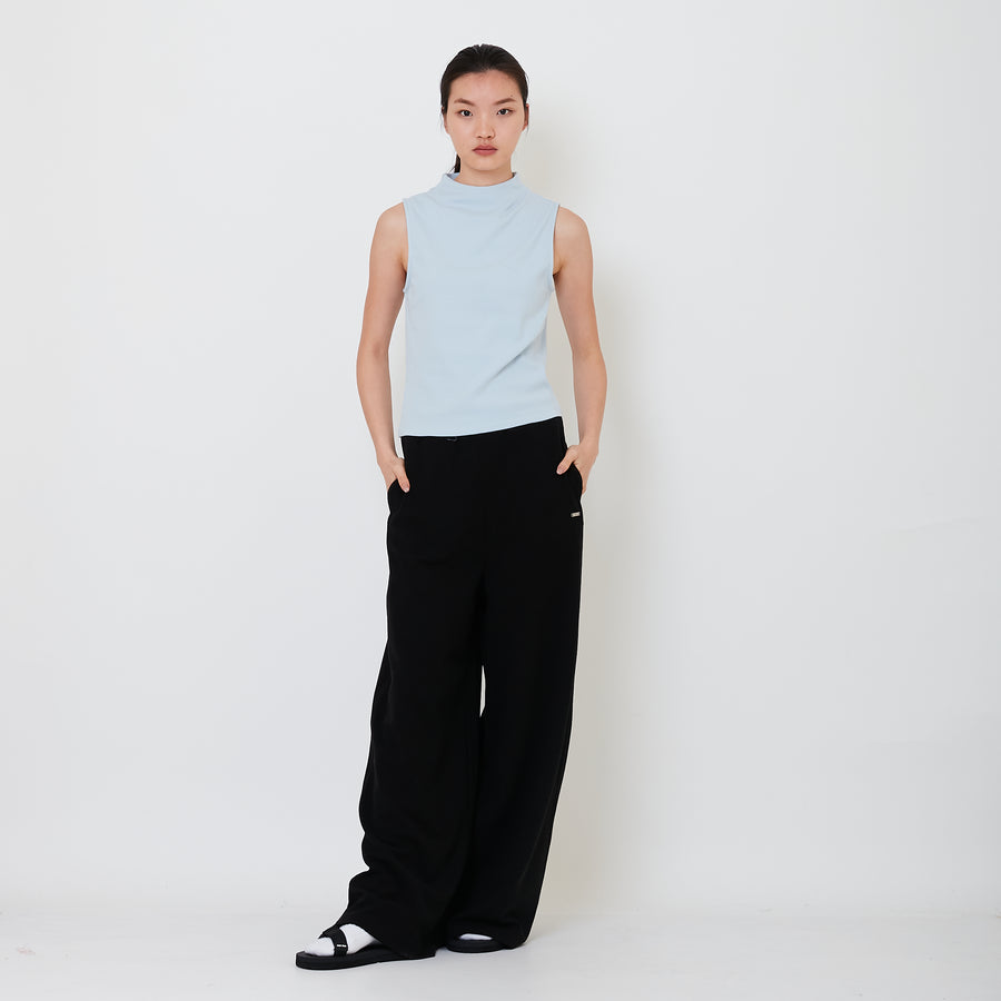 Women Combined Terry Pants - Black - SW2502038B