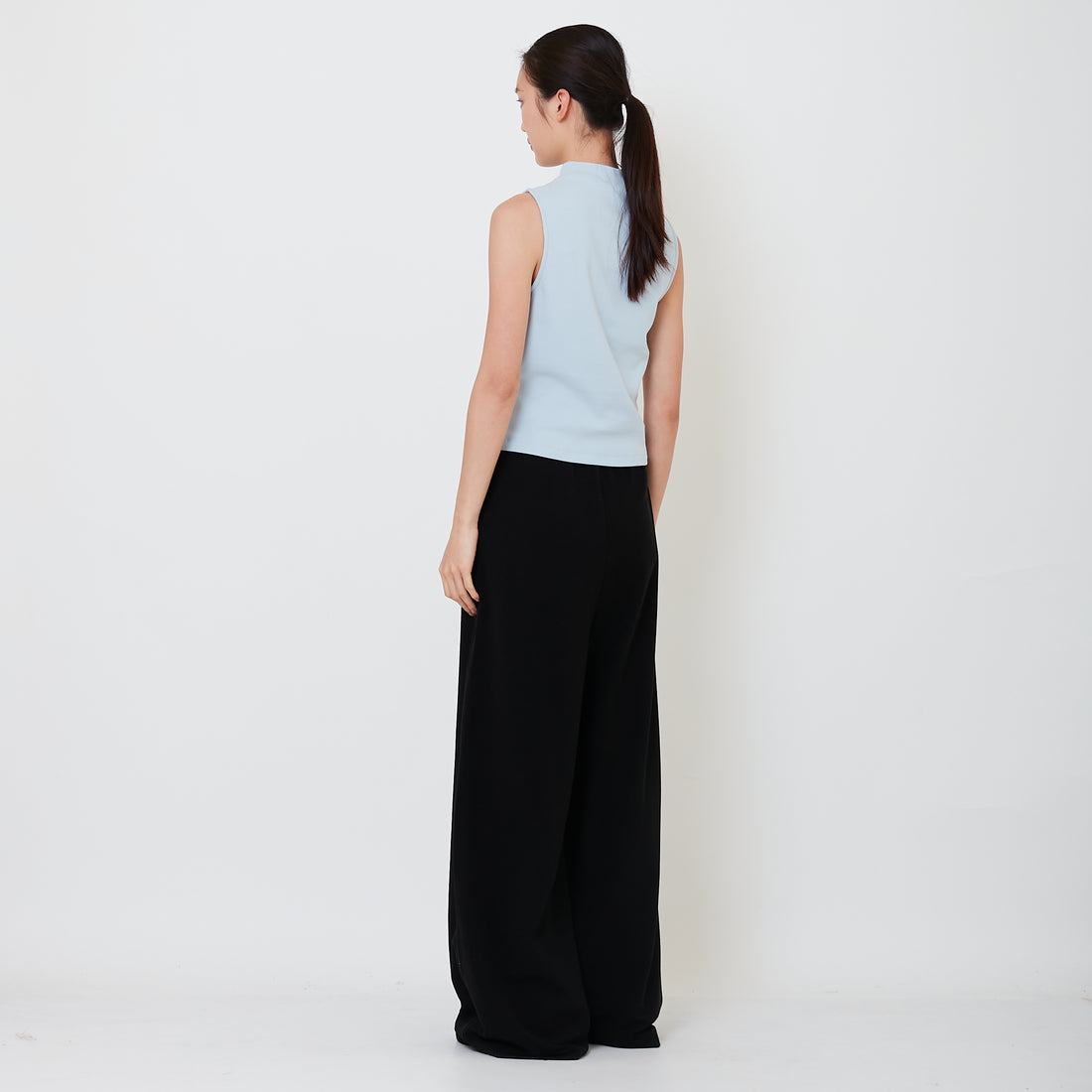 Women Combined Terry Pants - Black - SW2502038B