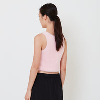 Women Fluffy Knit Tank Top - Pink - SW2502039A